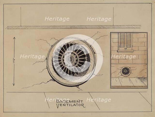 Cast Iron Basement Vent, c. 1936. Creator: Ray Price.