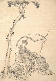 Lady in a Chariot. Creator: Hokusai.