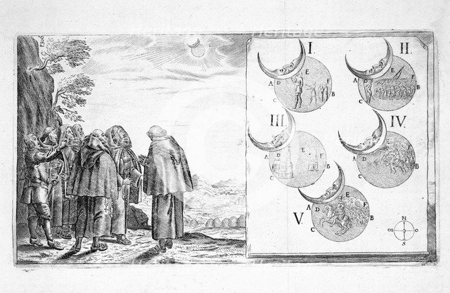 A military attack plotted in accordance with the phases of an eclipse, 17th century. Artist: Paul Furst