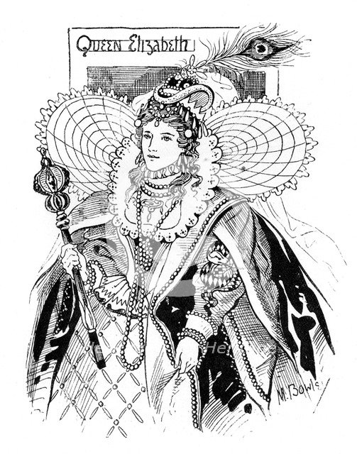 Queen Elizabeth I (1533-1603), 1897.Artist: M Bowley