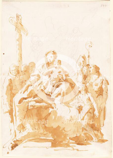 The Virgin and Child Adored by Bishops, Monks, and Women, 1735/1740. Creator: Giovanni Battista Tiepolo.