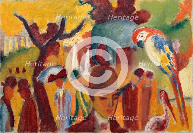 Small Zoological Garden in Brown and Yellow, 1912. Artist: Macke, August (1887-1914)