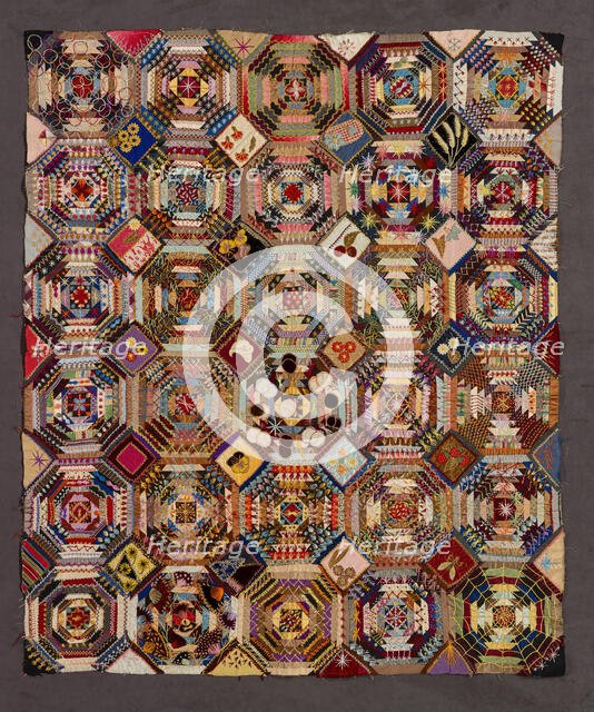 Quilt Top (Log Cabin, Windmill Blades Variation), about 1900. Creator: Adelaide Gallup Atkins.