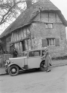 Road testing a Triumph Scorpion, Horley, Surrey, 1931. Artist: Bill Brunell.