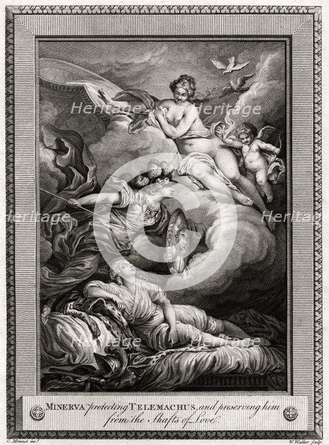 'Minerva protecting Telemachus, and preserving him from the Shafts of Love', 1775.Artist: W Walker
