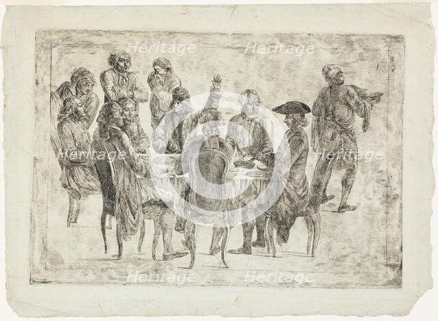 Le Déjeuner de Voltaire à Ferney or Le Souper des Philosophes, c.1773-75. Creator: Unknown.