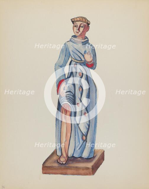 Plate 36: Saint Roch: From Portfolio "Spanish Colonial Designs of New Mexico", 1935/1942. Creator: Unknown.