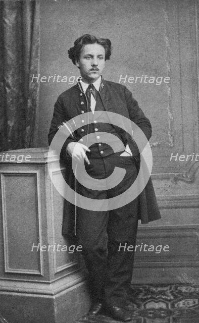 Portrait of Gabriel Fauré (1845-1924) in the student uniform of the Ecole Niedermeyer, 1864. Creator: Fotoatelier Reutlinger, Paris  .