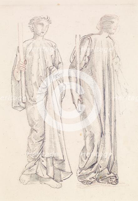 St George Series - Two Studies of Female Attendants for 'The Princess led to the Dragon', 1865-1866. Creator: Sir Edward Coley Burne-Jones.