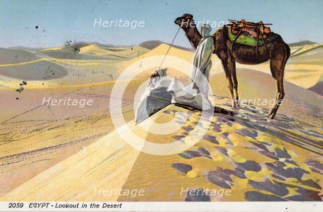 Egypt - Lookout in the Desert, 1930s. Creator: Unknown.