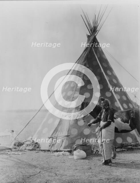 A Blackfoot tepee, c1927. Creator: Edward Sheriff Curtis.