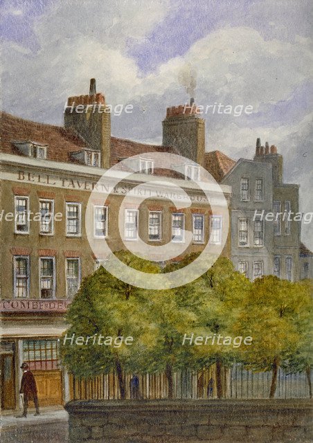 View of the Bell Tavern, Church Row, Aldgate, City of London, 1870.                                  Artist: JT Wilson