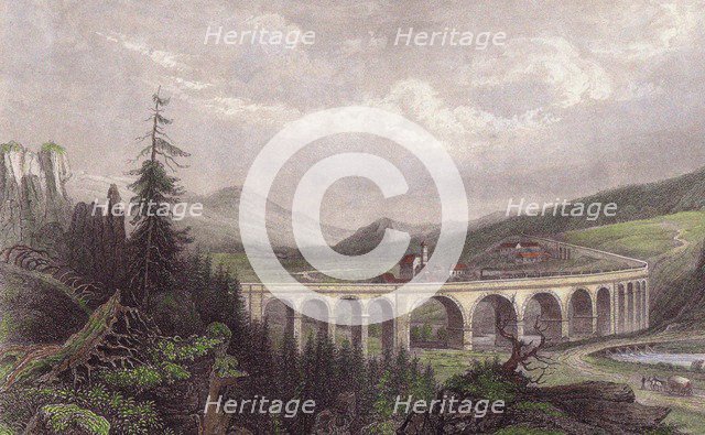 Southern Railway. Viaduct Payerbach, Semmering. Artist: Anonymous 