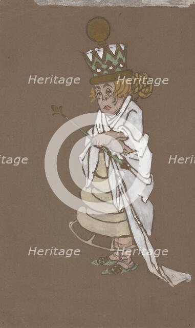 White Queen (costume design for Alice-in-Wonderland) 1915. Creator: William Penhallow Henderson.