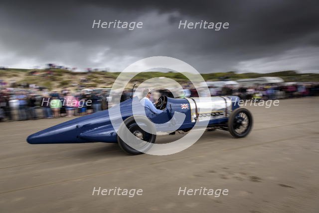 1925 Sunbeam 350 hp driven by Don Wales at Pendine Sands 2015. Creator: Unknown.