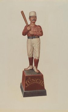 Cigar Store Figure: Ball Player, c. 1939. Creator: Albert Ryder.