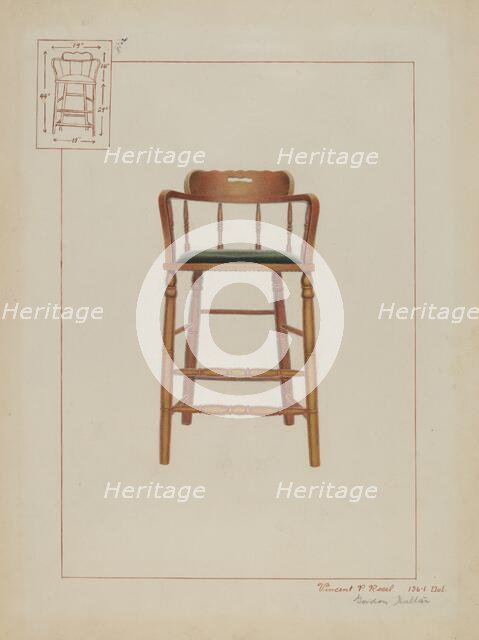 Billiard Chair, c. 1937. Creator: Vincent P. Rosel.