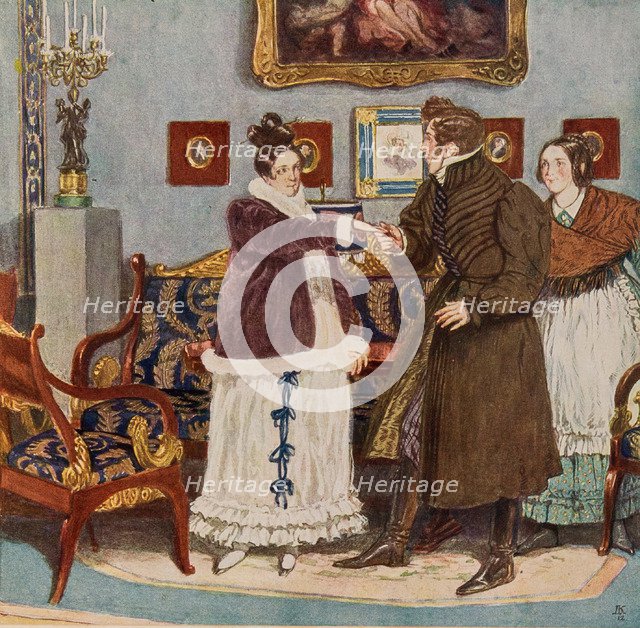 Illustration to the comedy Woe from Wit by Alexander Griboyedov, 1913.