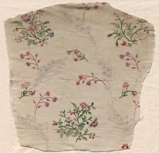 Fragment of Painted Taffeta, 1723-1774. Creator: Unknown.