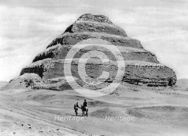 A step pyramid outside Cairo, Egypt, c1920s. Artist: Unknown