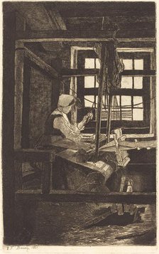 The Weaver (La Tisserande), 1861. Creator: Francois Bonvin.