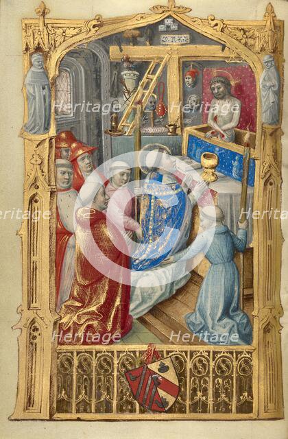 Mass of St Gregory; Poncher Hours, about 1500. Creator: Master of Jacques de Besancon.
