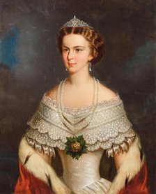 Portrait of Elisabeth of Bavaria, 1854. Creator: Schrotzberg, Franz (1811-1889).