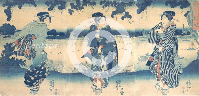 Women Near a River, ca. 1850. Creator: Utagawa Kuniyoshi.