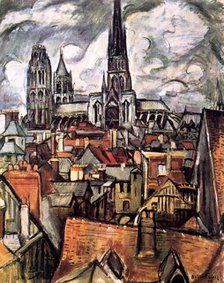 'Roofs and Cathedral in Rouen', 1908. Artist: Othon Friesz
