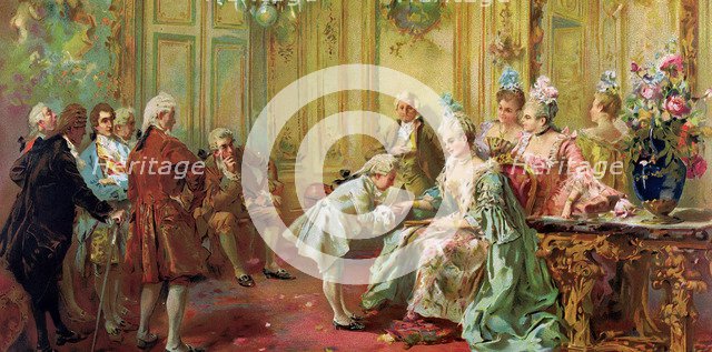 The presentation of the young Mozart to Mme de Pompadour at Versailles in 1763.