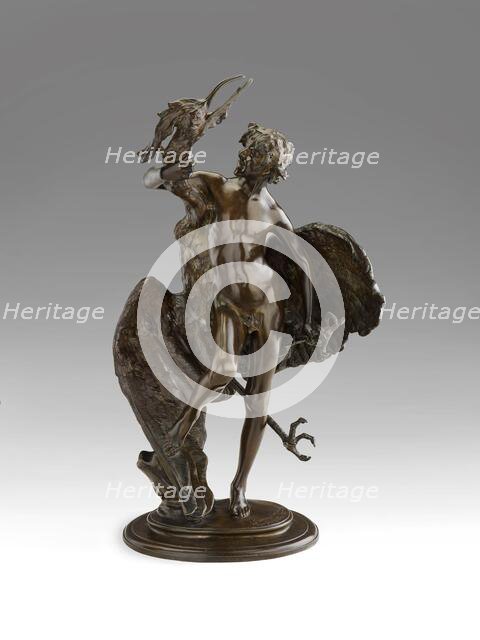 Young Faun with Heron, 1889-1890. Creators: Frederick William MacMonnies, E Gruet.
