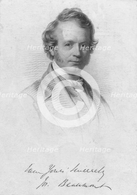 Joseph Beaumont, mid 19th century. Creator: William Holl.