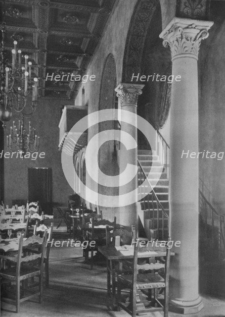 Detail of main dining room, University Club Building, Los Angeles, California, 1923. Artist: Unknown.