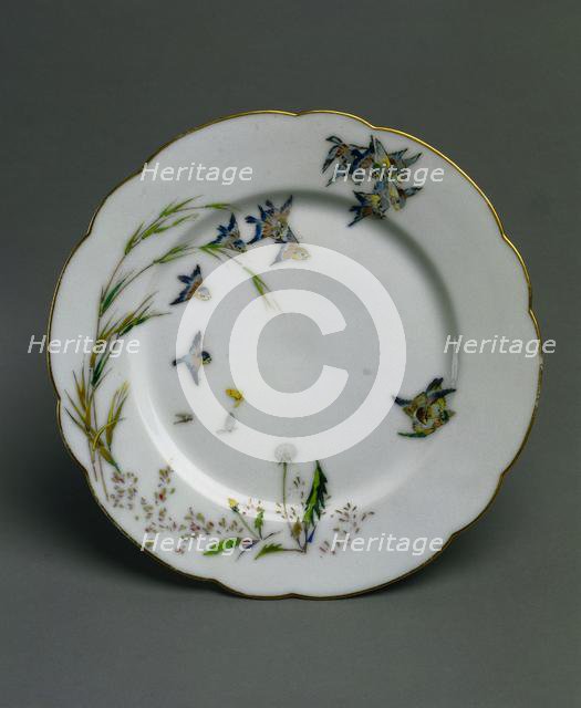 Plate: Combat, c. 1876. Creator: Félix Bracquemond (French, 1833-1914); Haviland & Co. (French).