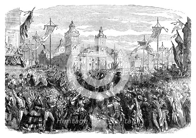 Arrival of French troops in Mexico, 1864 (late 19th century). Artist: Unknown