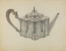 Silver Teapot, 1935/1942. Creator: Frank Fumagalli.