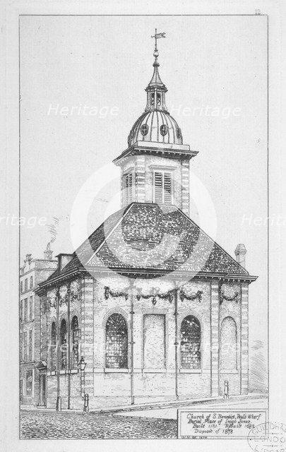 Church of St Benet Paul's Wharf, City of London, 1874. Artist: W Niven