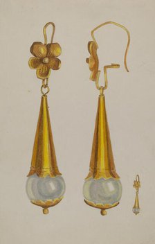 Earrings, 1935/1942. Creator: Unknown.