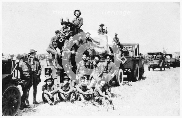Enlisted men of the 61st Cavalry, Fort Sheridan, Illinois, USA, 1920. Artist: Unknown