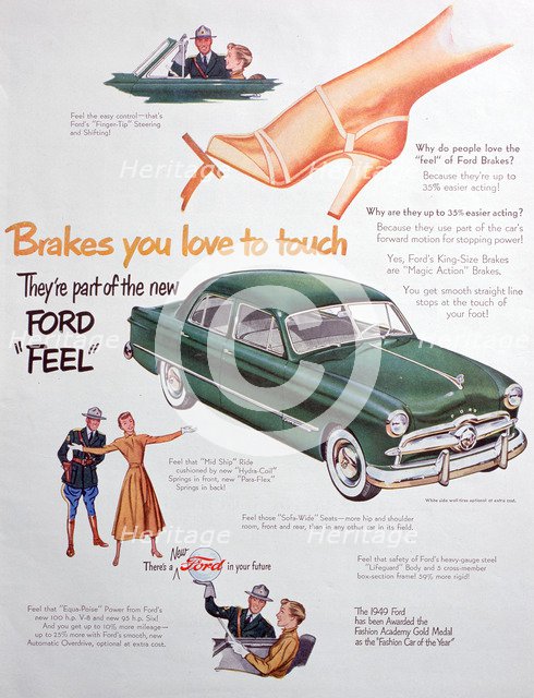 Advert for Ford cars, 1949. Artist: Unknown