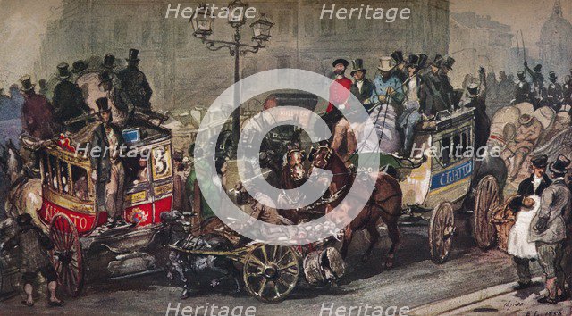 'Traffic Trouble in 50', 19th century. Artist: Eugene Louis Lami.
