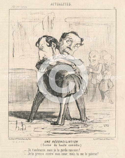 Un réconciliation, scène de haute comédie ..., 19th century. Creator: Honore Daumier.