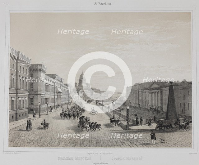 The Bolshaya Morskaya Street (Big Sea Street) in Saint Petersburg, 1840s.