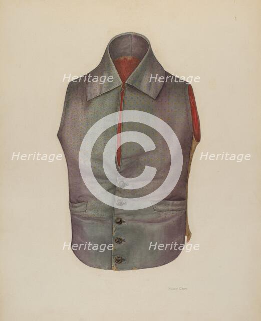 Man's Waistcoat, c. 1941. Creator: Nancy Crimi.