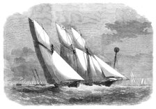 Annual schooner race of the Royal Thames Yacht Club: the yachts at the Mouse light ship, 1862. Creator: Smyth.