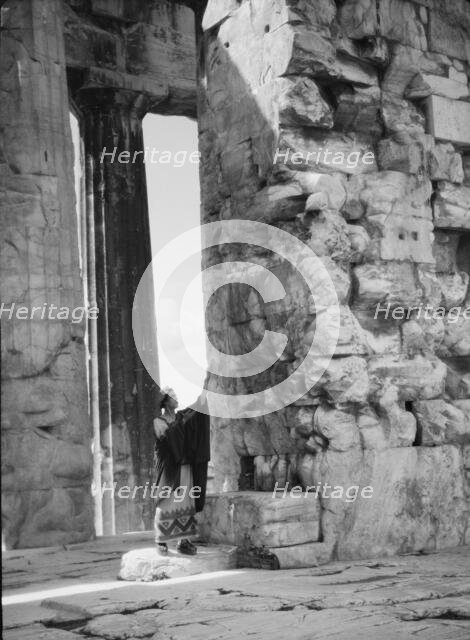 Kanellos dance group at ancient sites in Greece, 1929 Creator: Arnold Genthe.