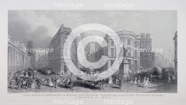Bank of England, Threadneedle Street, London, (1840?) Artist: Henry Wallis
