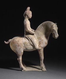 Funerary Sculpture of a Horse and Rider, between 618 and 906. Creator: Unknown.