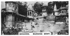 Burning Ghat, Benares, India, c1925. Artist: Unknown