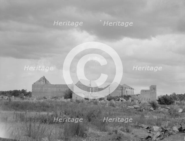 Remains of sawmill in Fullerton, Louisiana, 1937. Creator: Dorothea Lange.
